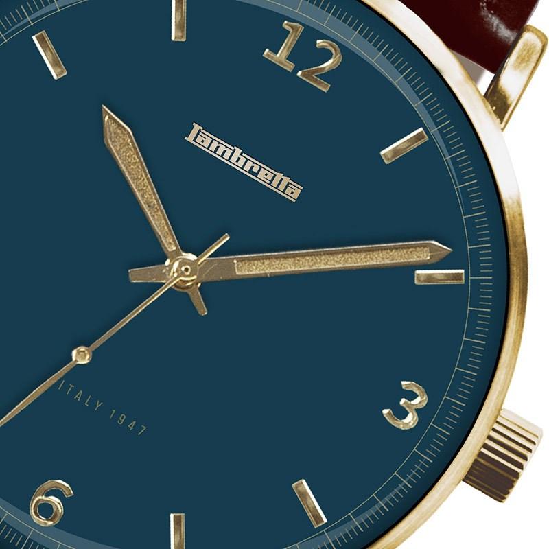 Cesare 40 Croco Gold Blue Cifra - Lambretta Watches - Lambrettawatches
