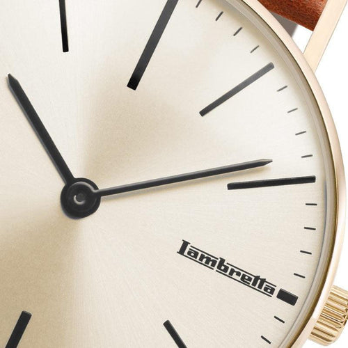 Cesare 42 Leather Gold Cream Cognac - Lambretta Watches - Lambrettawatches