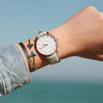 Classico 36 Leather Rosegold White Grey - Lambretta Watches - Lambrettawatches