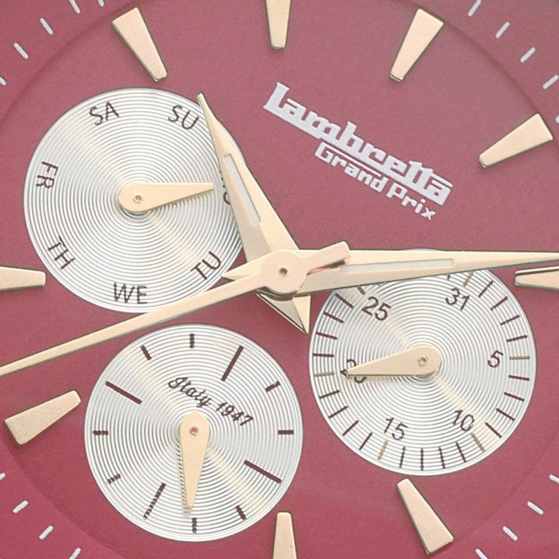 Imola 36 Leather Gold Red Burgundy - Lambretta Watches - Lambrettawatches