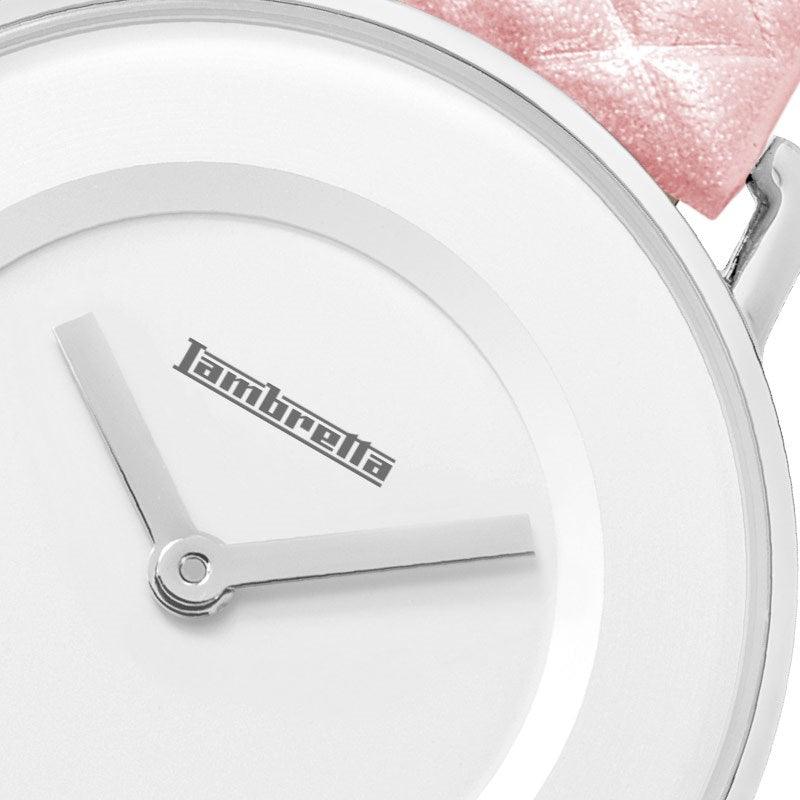 Mia 34 Quilted Silver White Pink - Lambretta Watches - Lambrettawatches