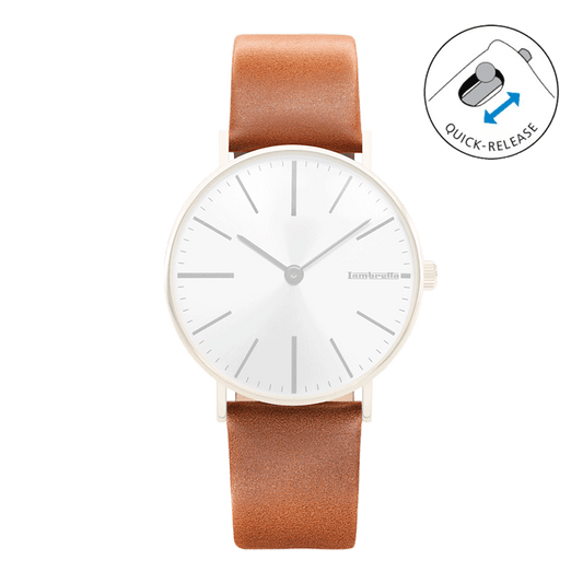 Strap Leather Cesare Cognac Gold (22mm) - QR - Lambretta Watches - Lambrettawatches