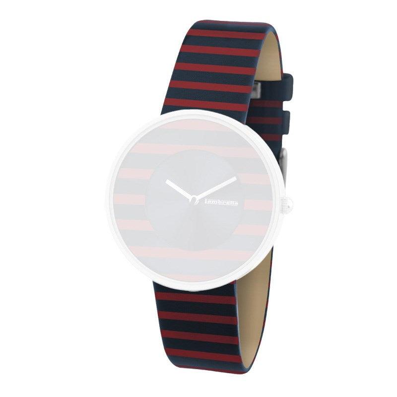 Strap Leather Cielo Stripes Red (18mm) - Lambretta Watches - Lambrettawatches