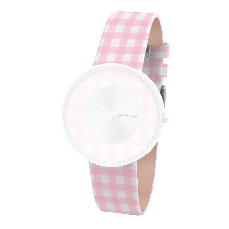 Strap Leather Cielo Vichy Pink (18mm) - Lambretta Watches - Lambrettawatches