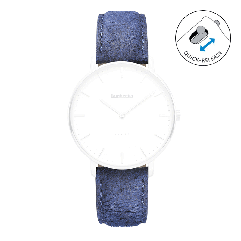 Strap Leather Distressed Classico Blue (20mm) - Lambretta Watches - Lambrettawatches