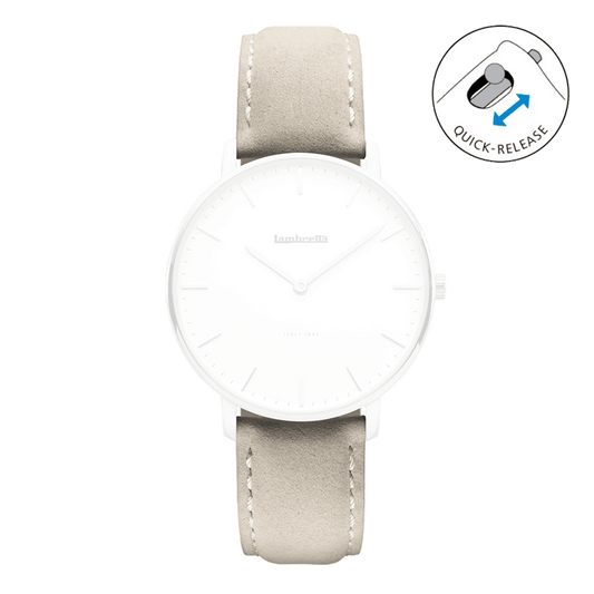 Strap Leather Suede Classico Grey (18mm) - Lambretta Watches - Lambrettawatches