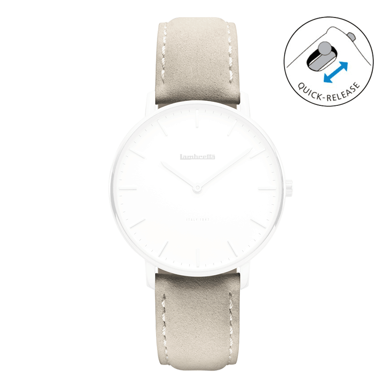 Strap Leather Suede Classico Grey (20mm) - Lambretta Watches - Lambrettawatches